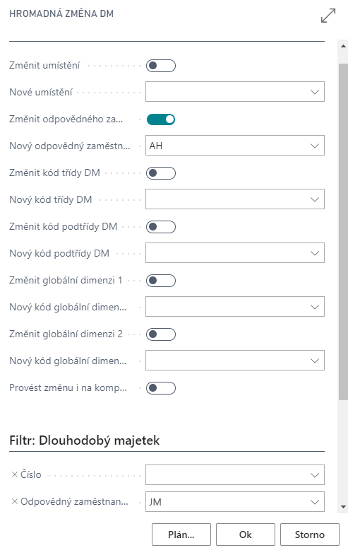 Hromadná změna DM Report