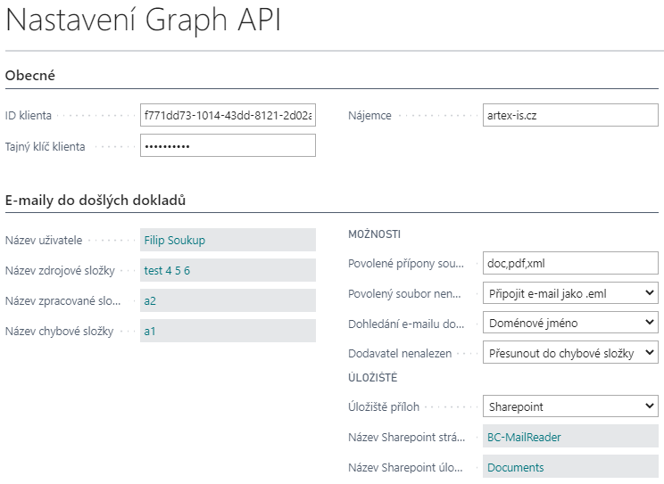 Nastavení Graph API
